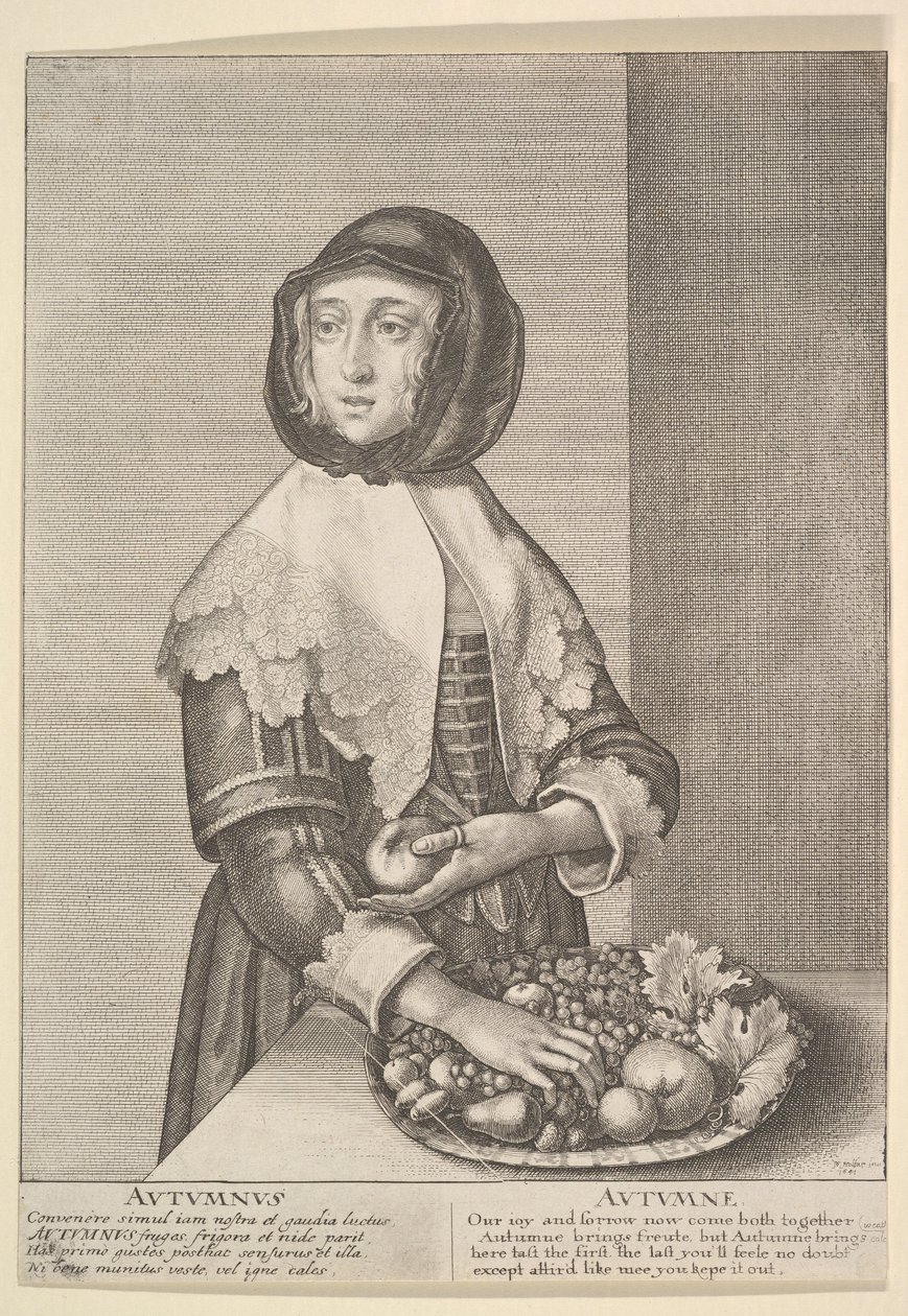 Otoño - Otoño tres cuartos de longitud de Wenceslaus Hollar