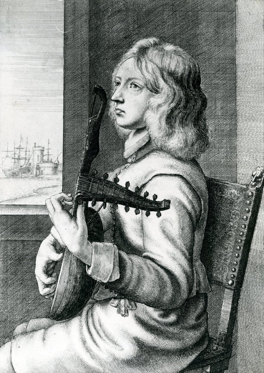 Tocador de Laúd Barroco de Wenceslaus Hollar