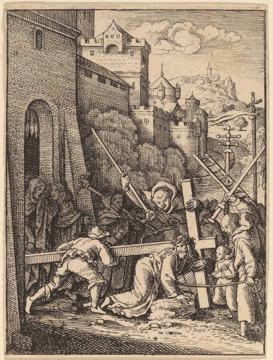 Llevando la cruz de Wenceslaus Hollar
