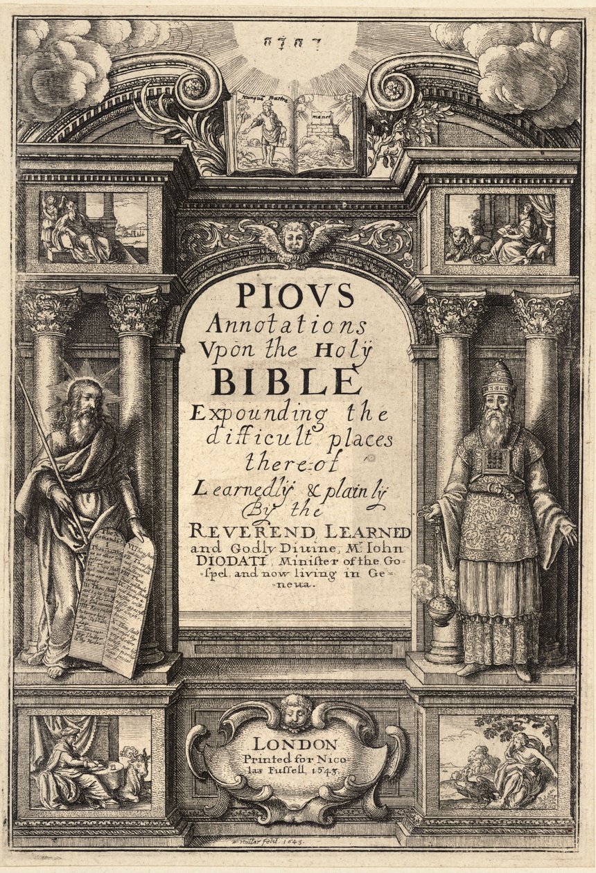 Diodati. Anotaciones piadosas. Estado 1 de Wenceslaus Hollar