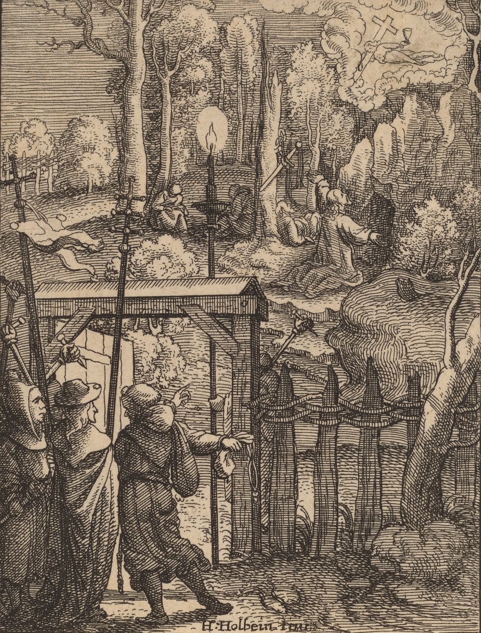 Jesús en el Monte de los Olivos de Wenceslaus Hollar