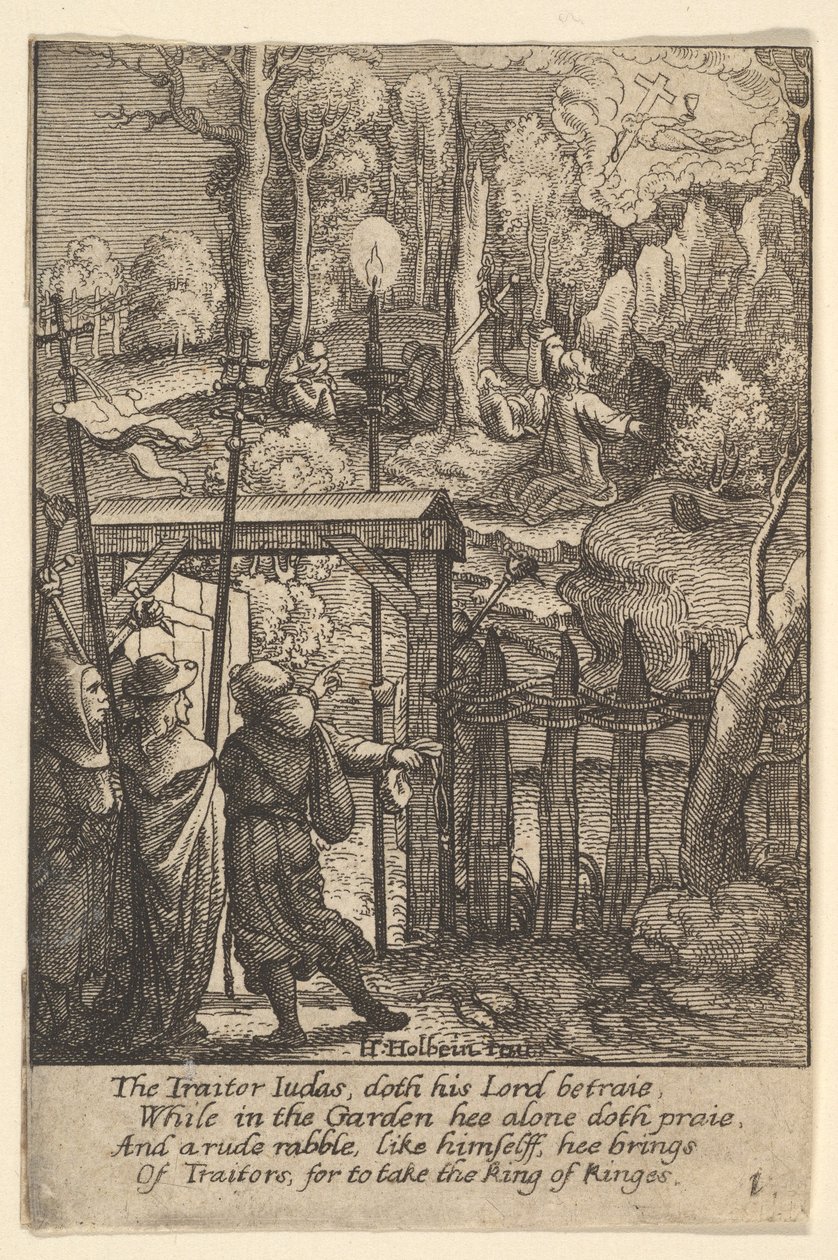 Jesús en el Monte de los Olivos de Wenceslaus Hollar