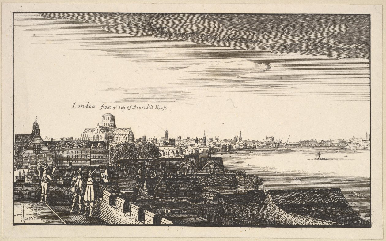 Londres desde la Casa Arundel, copia, siglo XVII de Wenceslaus Hollar