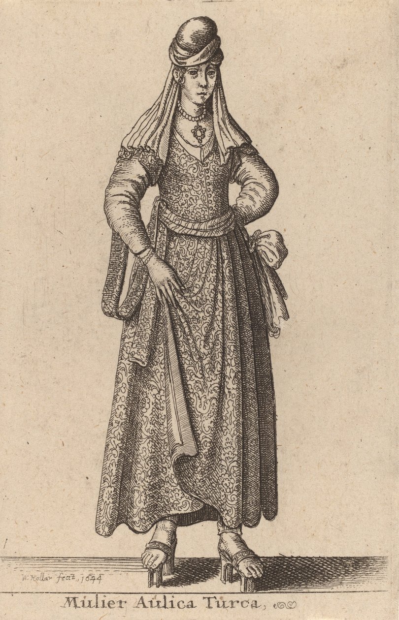 Mulier Aulica Turca, 1644 de Wenceslaus Hollar