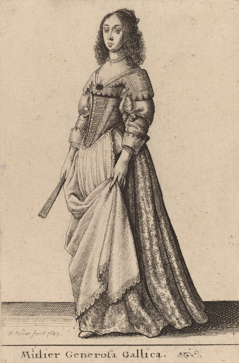 Mujer generosa francesa, 1643 de Wenceslaus Hollar