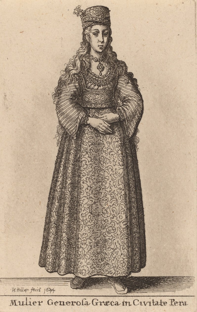 Mulier Generosa Graeca en Civitate Pera de Wenceslaus Hollar