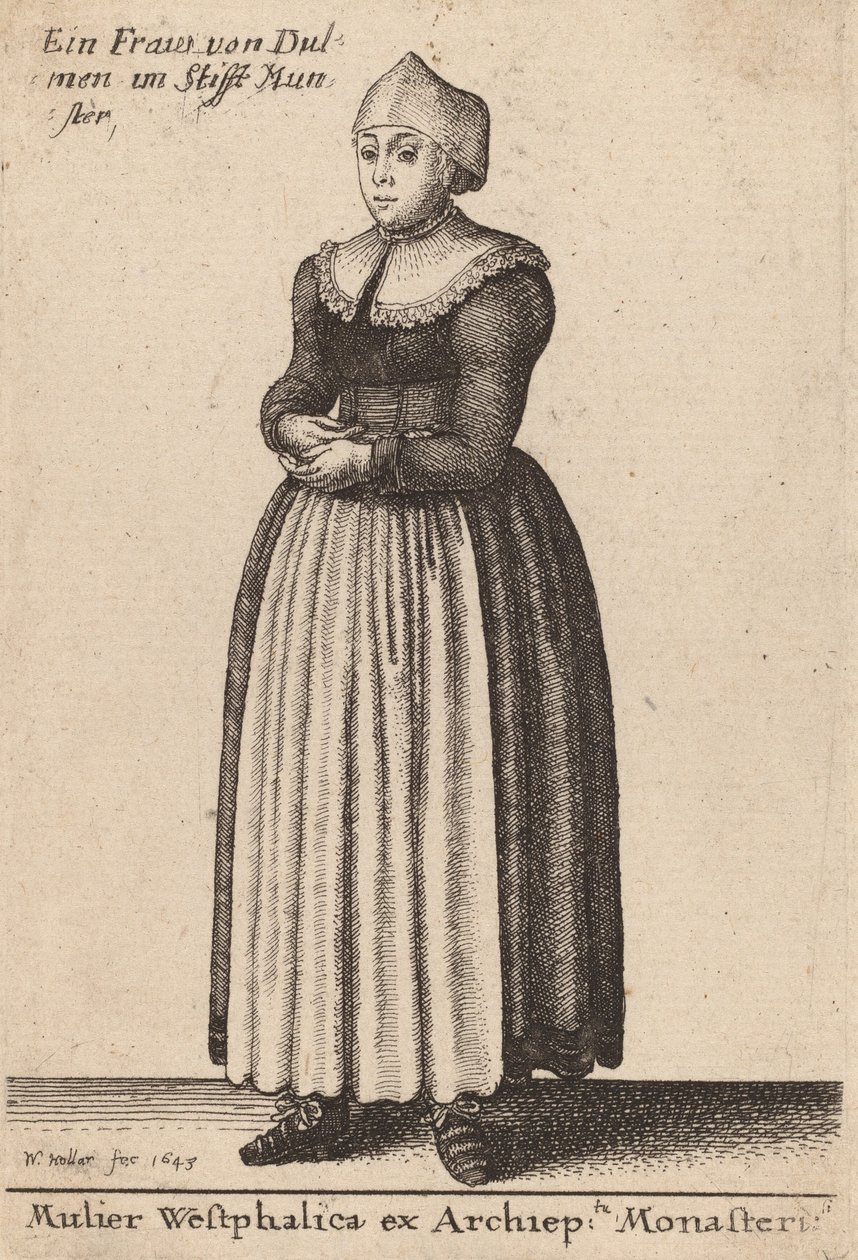 Mulier Westphalica ex Archiep Monasteri, 1643 de Wenceslaus Hollar