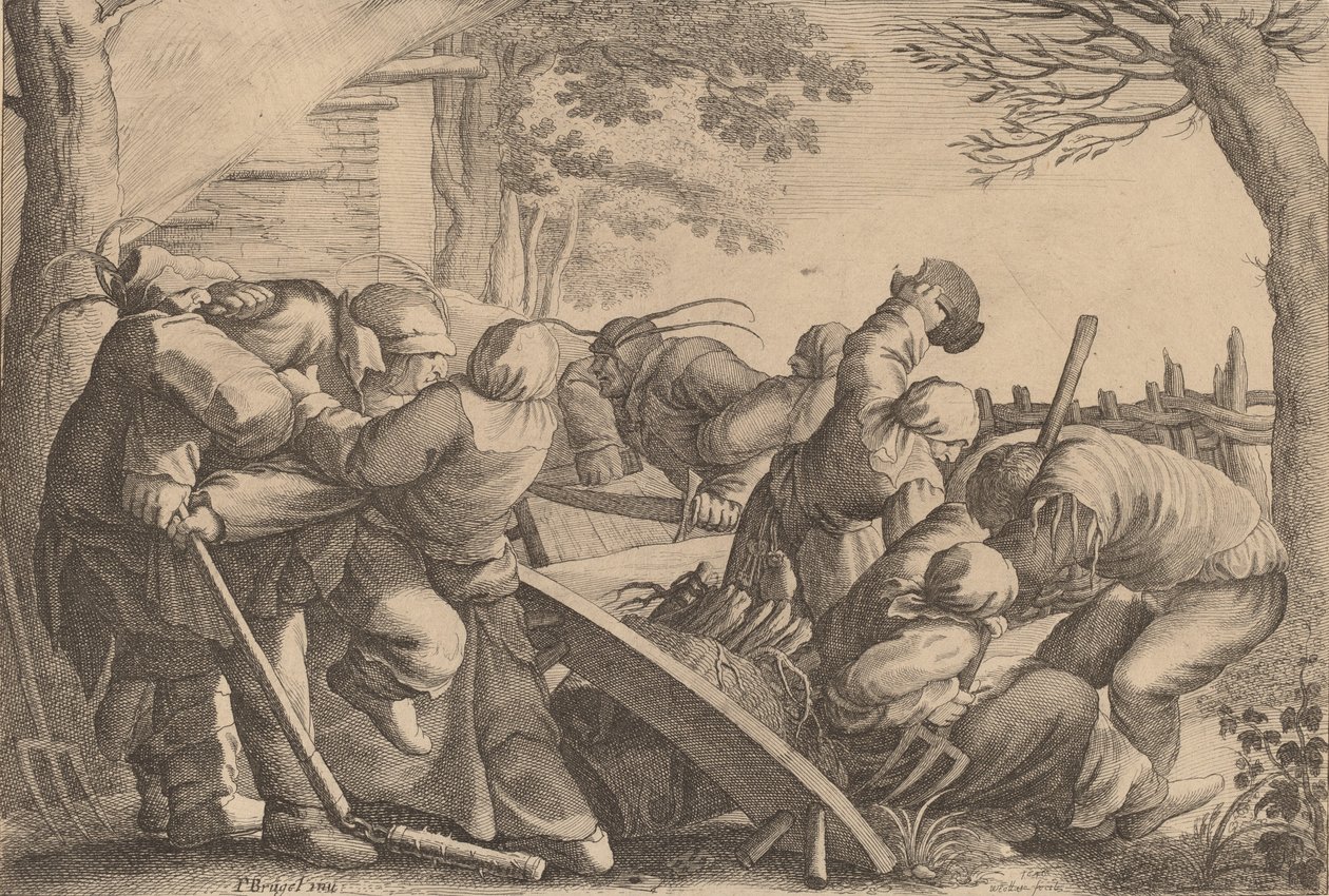 Pelea de campesinos, 1646 de Wenceslaus Hollar