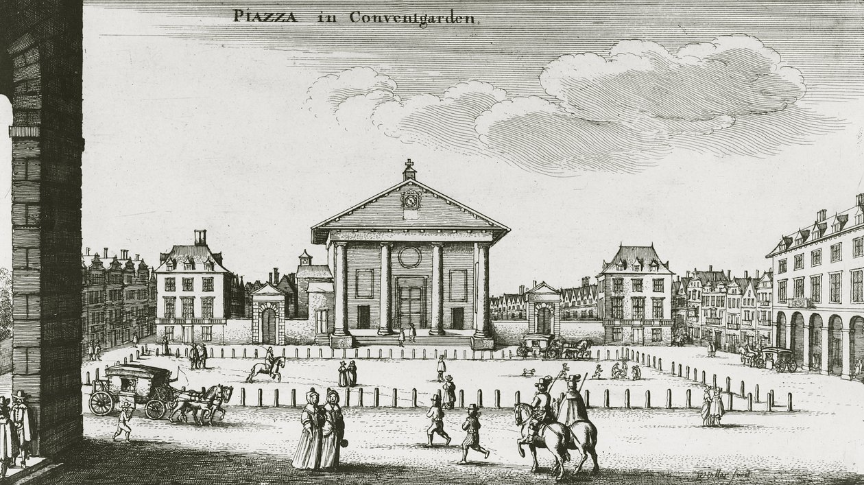 Piazza en Covent Garden, 1640 de Wenceslaus Hollar