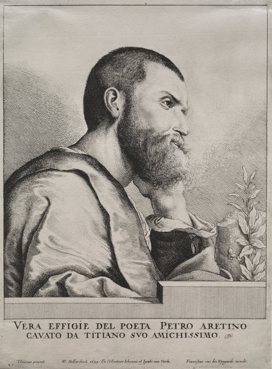 Portrait of Pietro Aretino de Wenceslaus Hollar