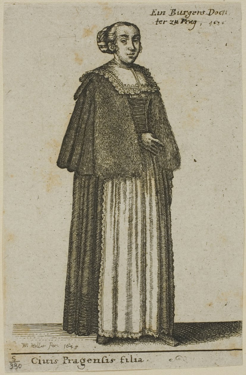 Chica de Praga de Wenceslaus Hollar