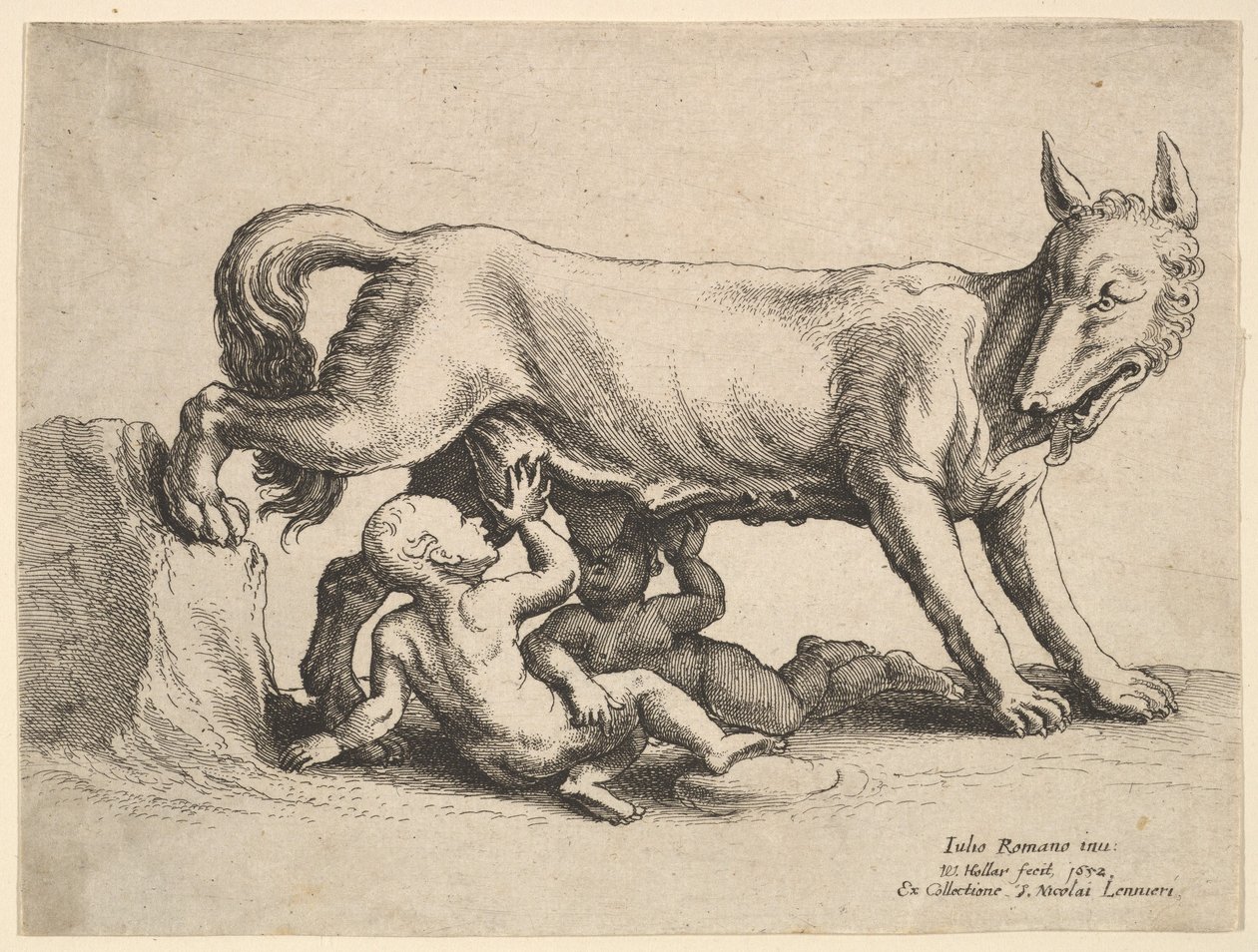 Rómulo y Remo, 1652 de Wenceslaus Hollar