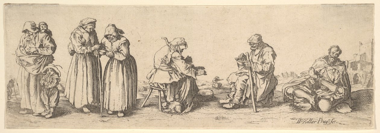 Seis Mendigos Hombres y Mujeres de Wenceslaus Hollar