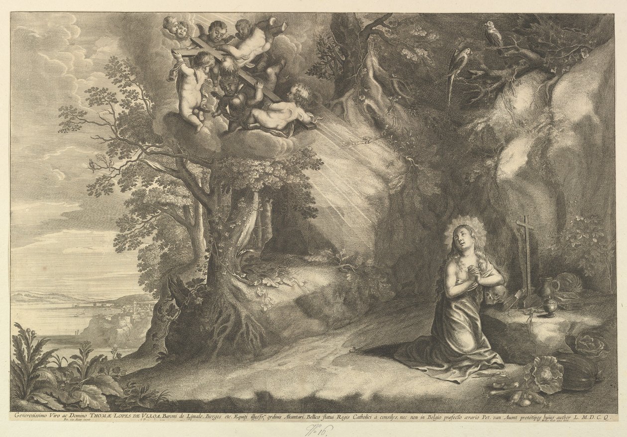 La Magdalena arrodillada, 1625-77 de Wenceslaus Hollar