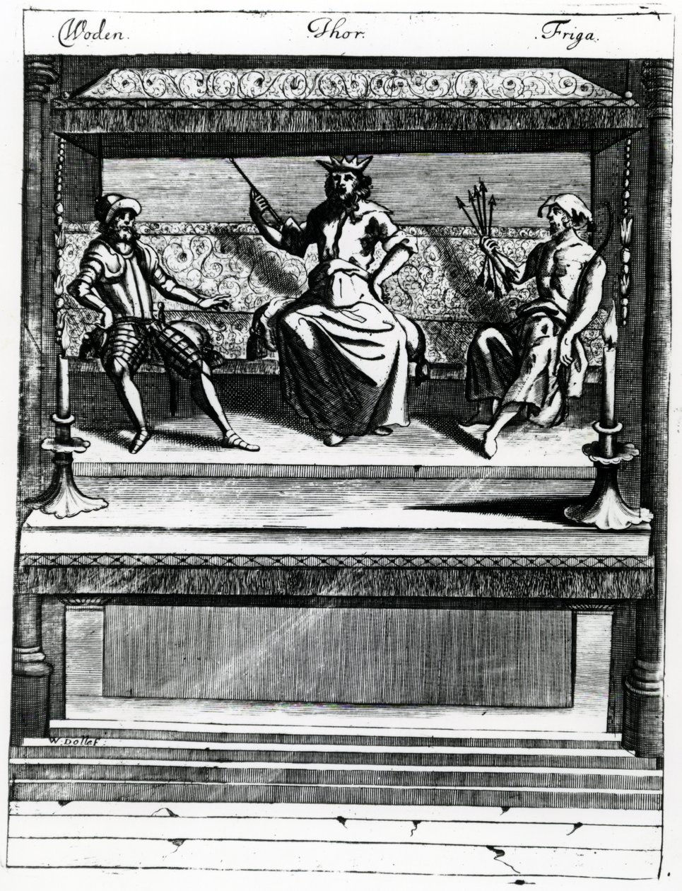 Woden, Thor y Friga de Wenceslaus Hollar