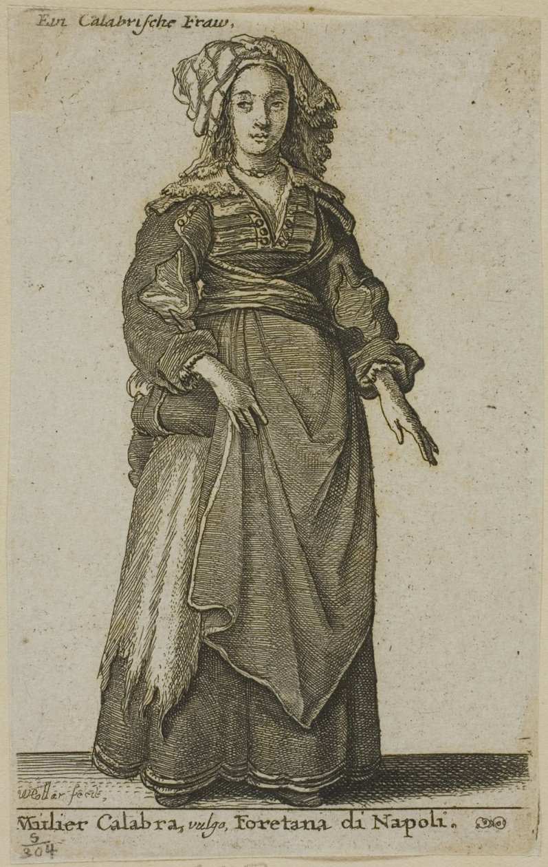 Mujer de Calabria de Wenceslaus Hollar