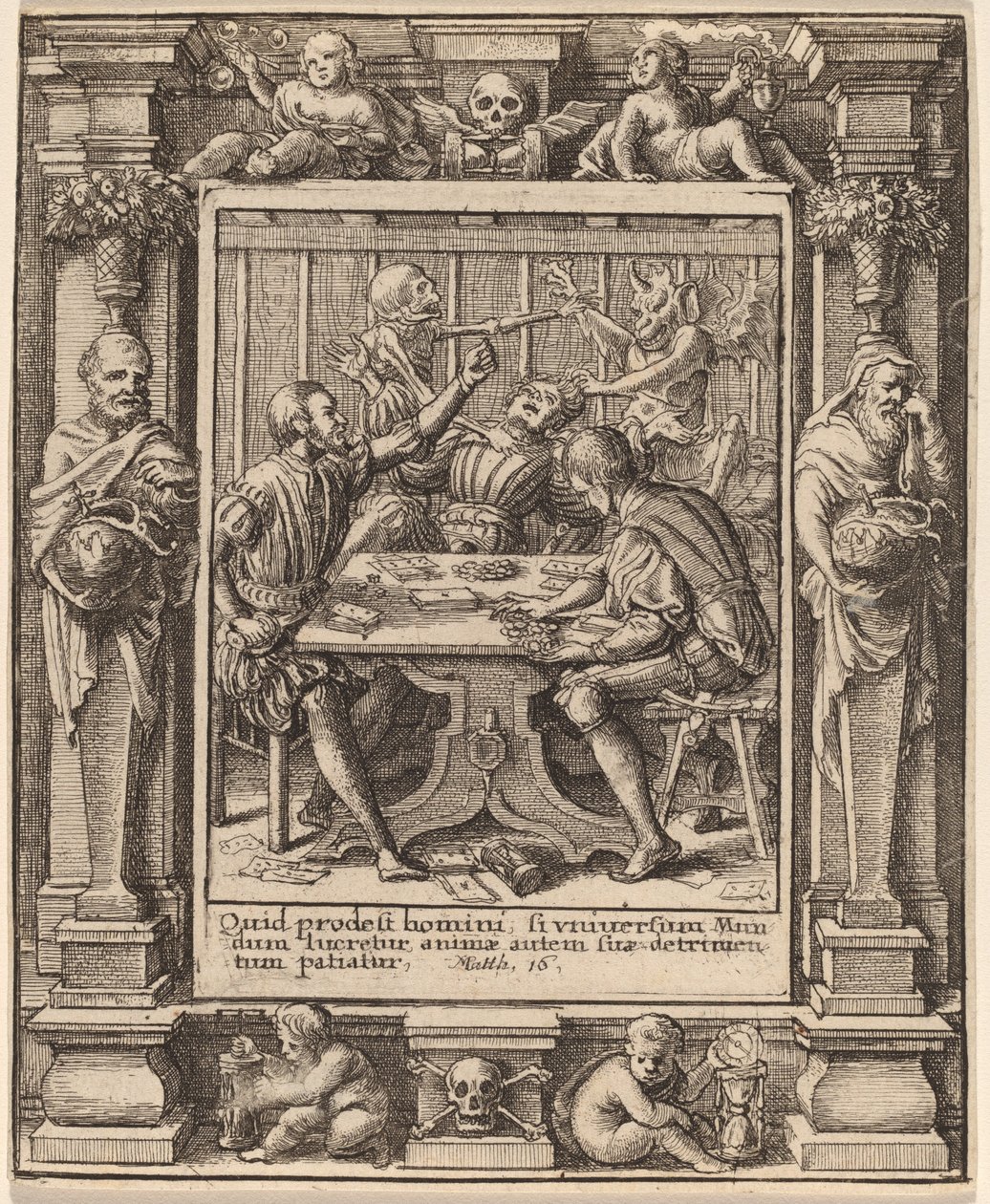 Jugadores de Wenceslaus Hollar after Hans Holbein the Younger after Abraham van Diepenbeeck