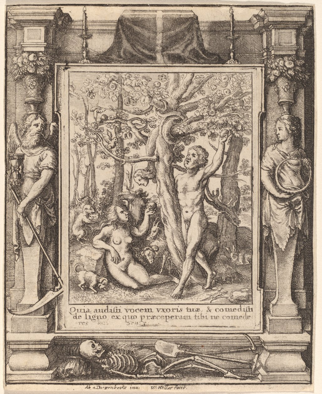 Jardín del Edén de Wenceslaus Hollar after Hans Holbein the Younger after Abraham van Diepenbeeck