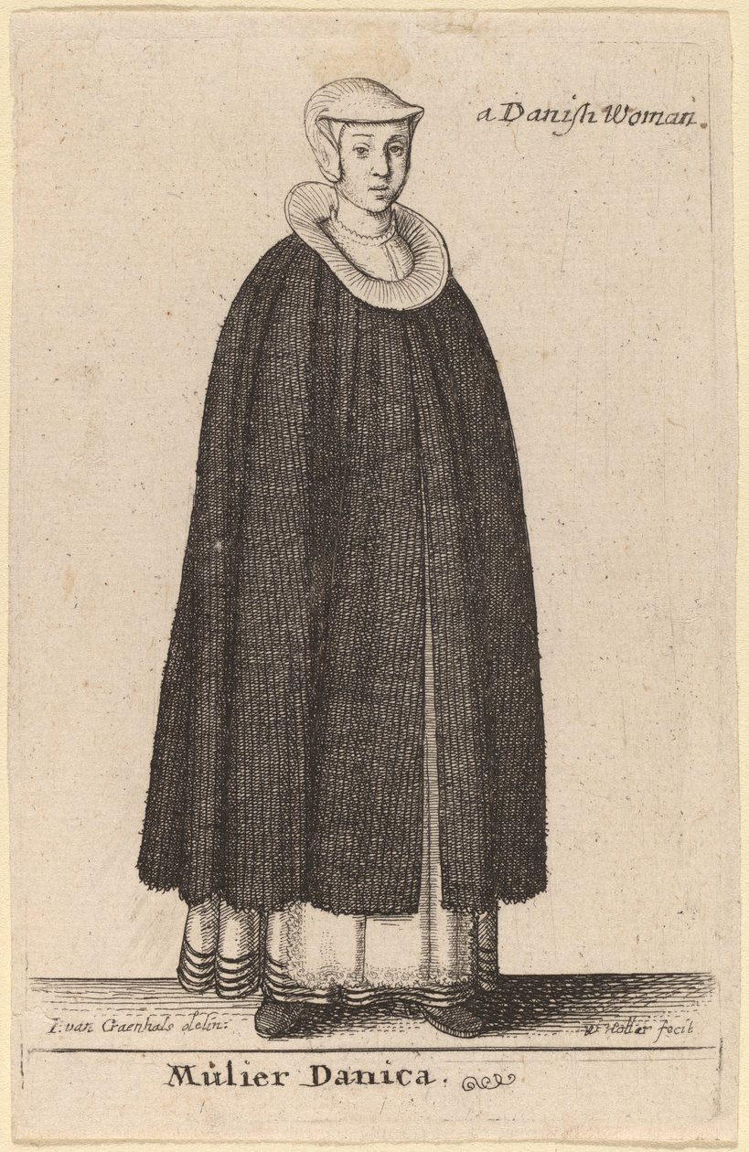 Mujer danesa de Wenceslaus Hollar after Hendrik J. van Craenhals