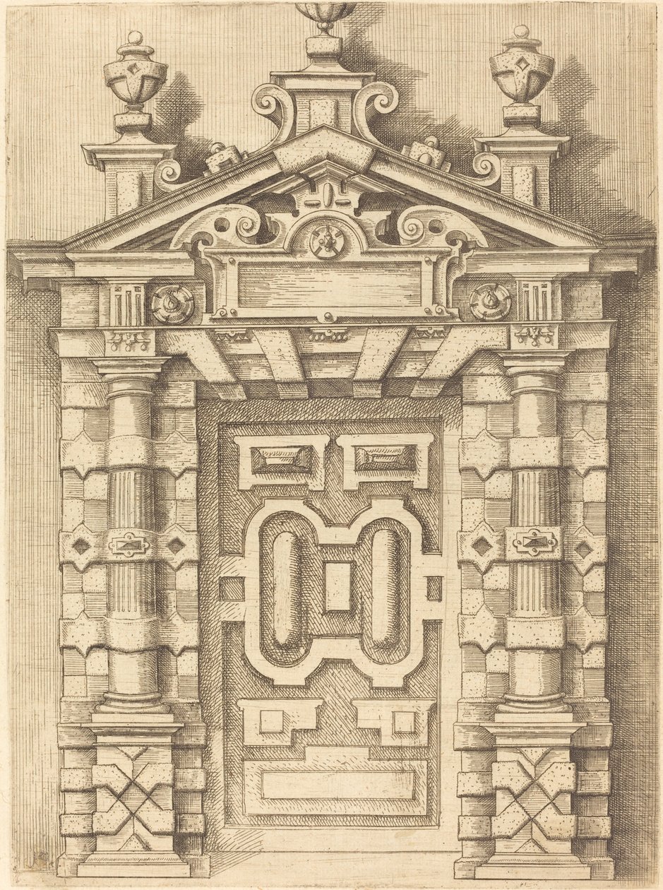 Puerta con frontón de Wendel Dietterlin