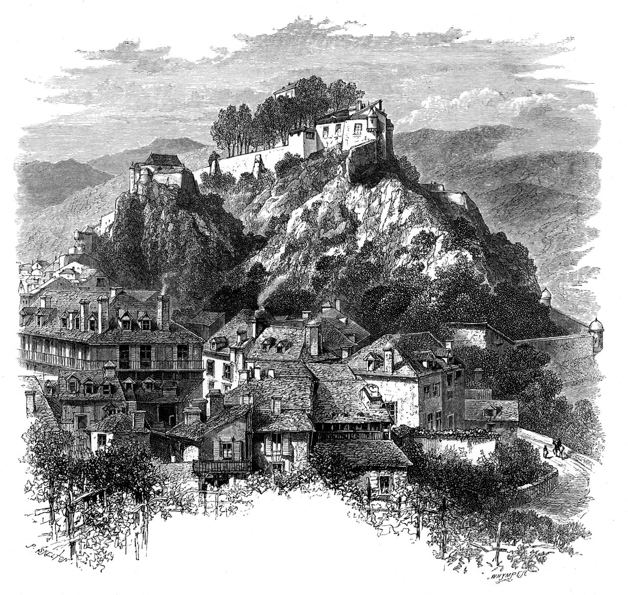 El castillo de Lourdes, Francia, siglo XIX de Whymper