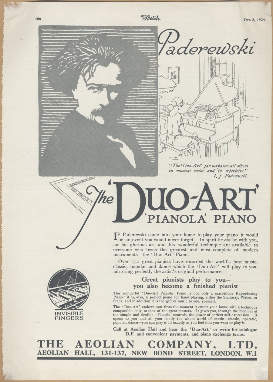 Pianolas de la Compañía Eólica, 1924 de Wilfred Fryer