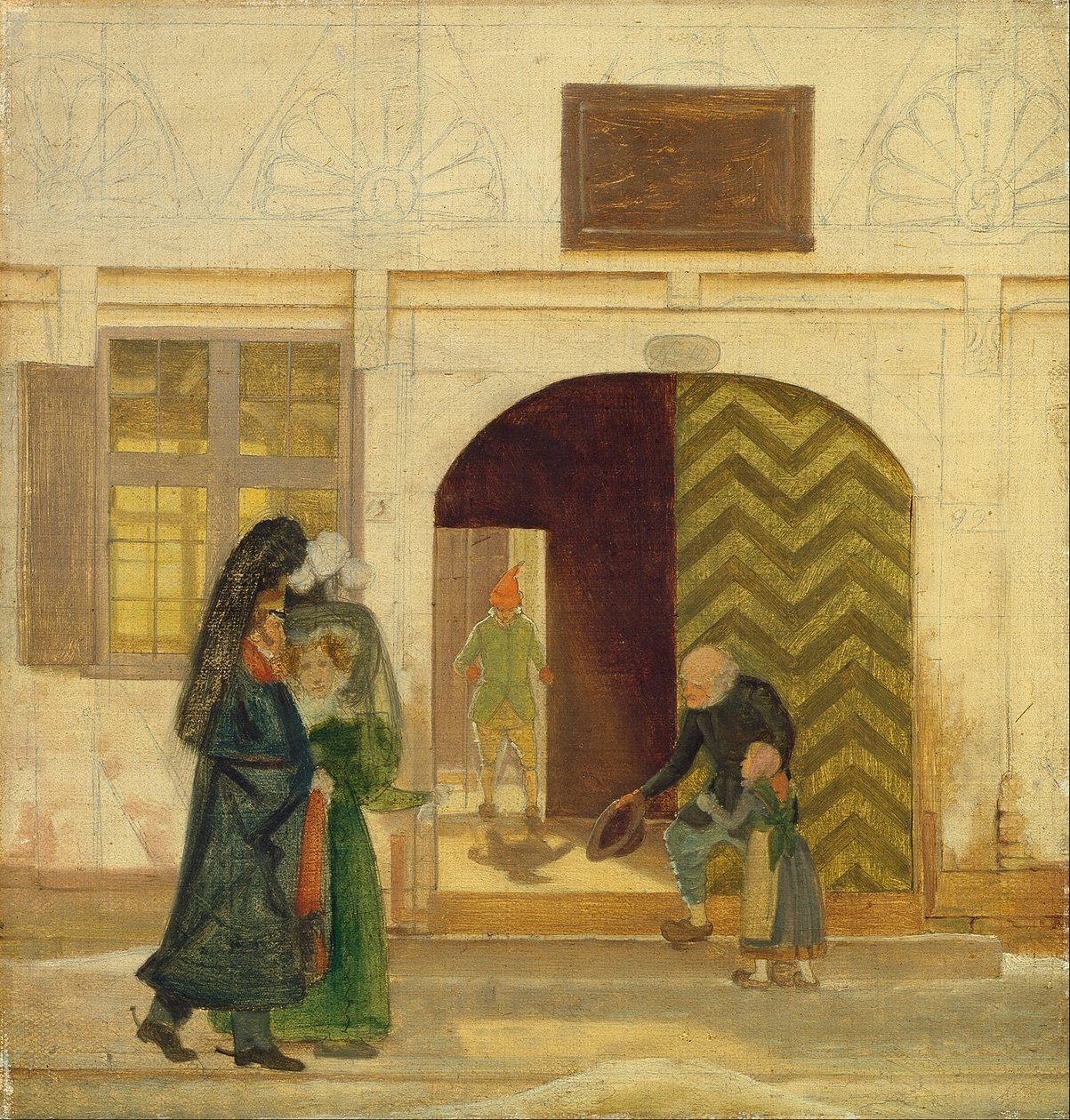 Fuera del asilo de pobres de Odense de Wilhelm Bendz