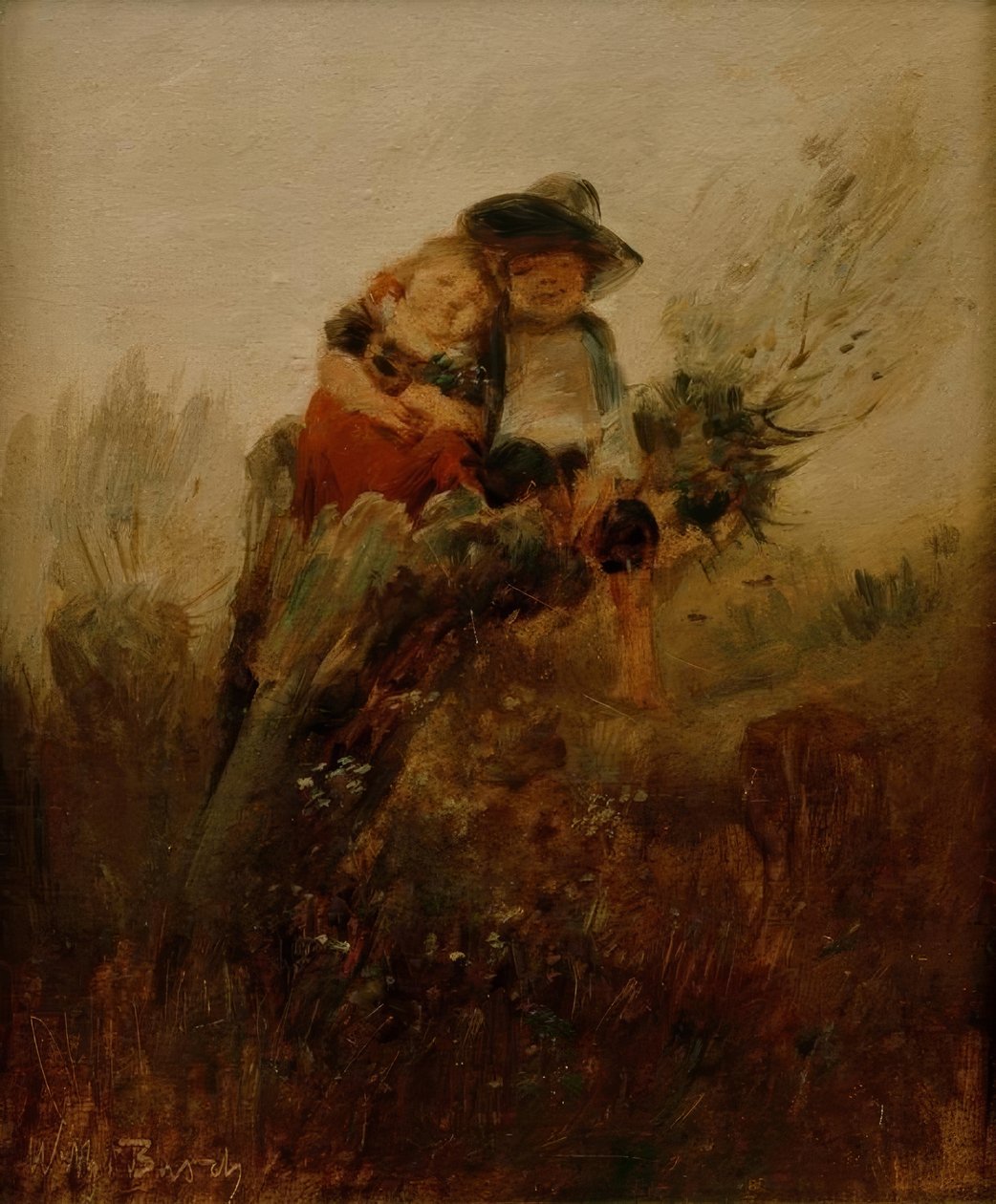 Niños en un tocón de sauce (Los hermanos) de Wilhelm Busch