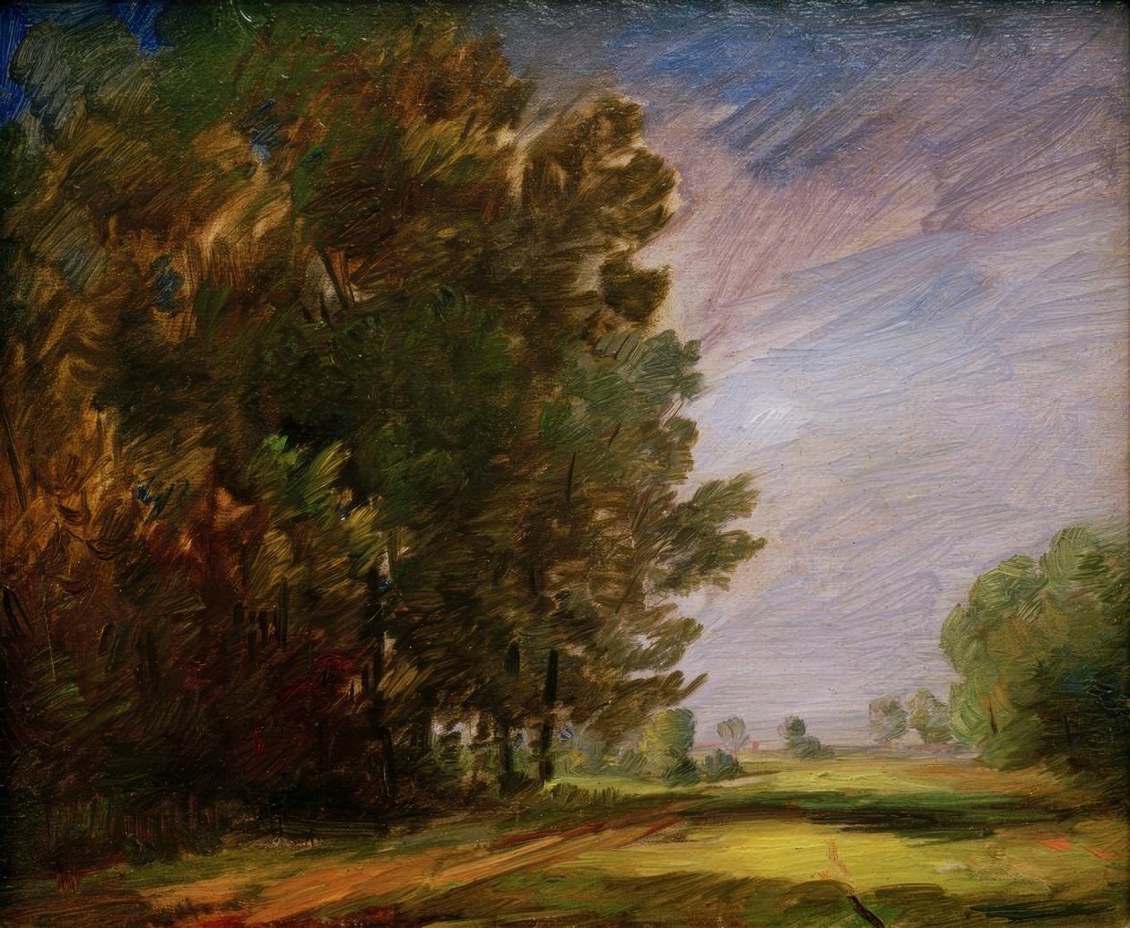 Borde del bosque con camino claro de Wilhelm Busch