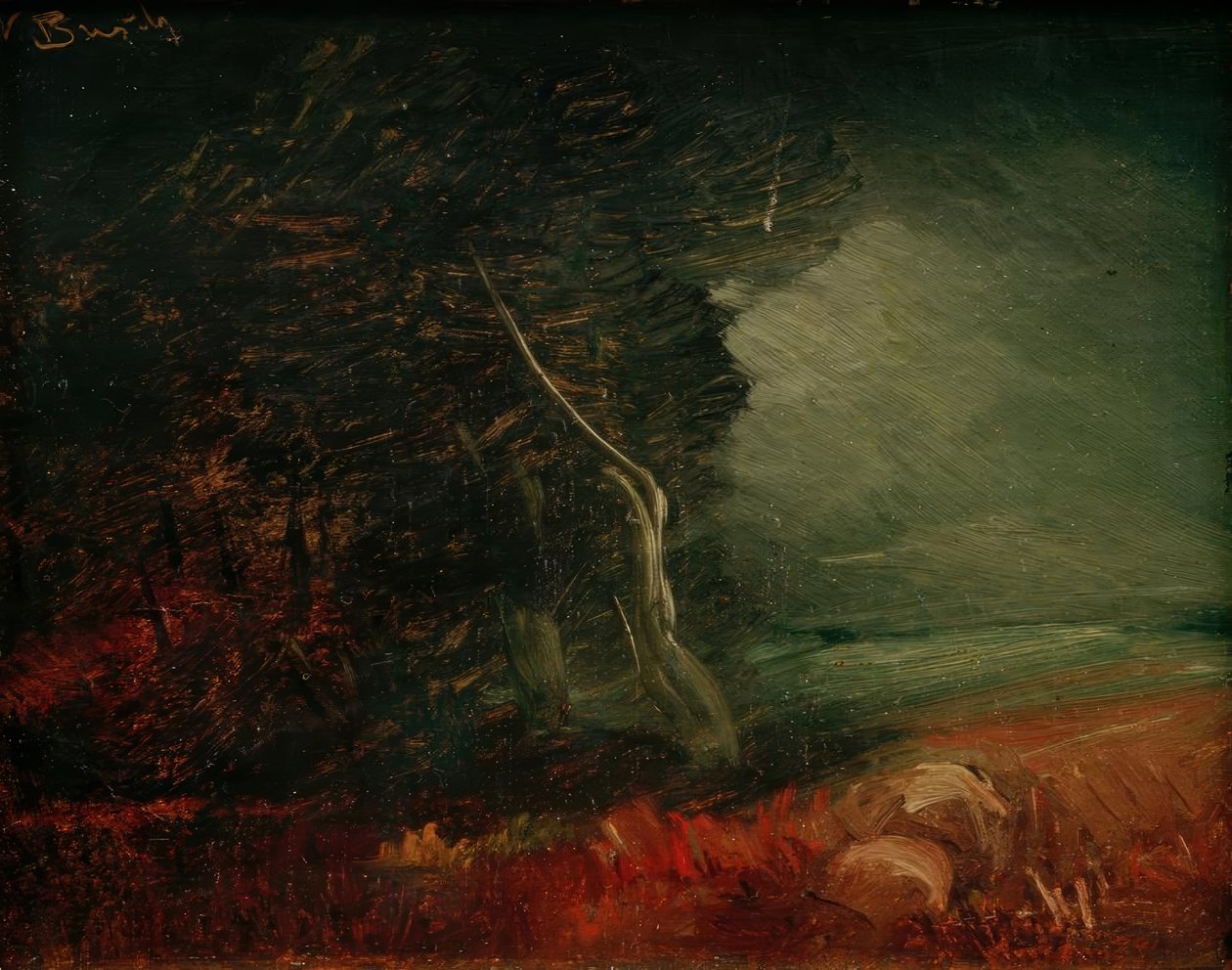 Borde sombrío del bosque (Fuego de patatas) de Wilhelm Busch