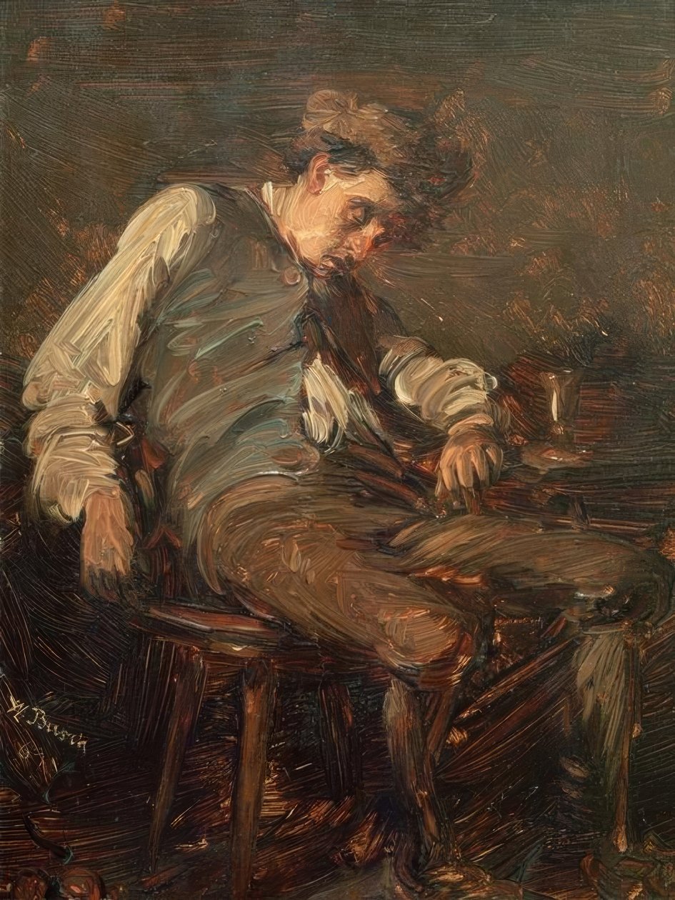 Bebedor dormido de Wilhelm Busch