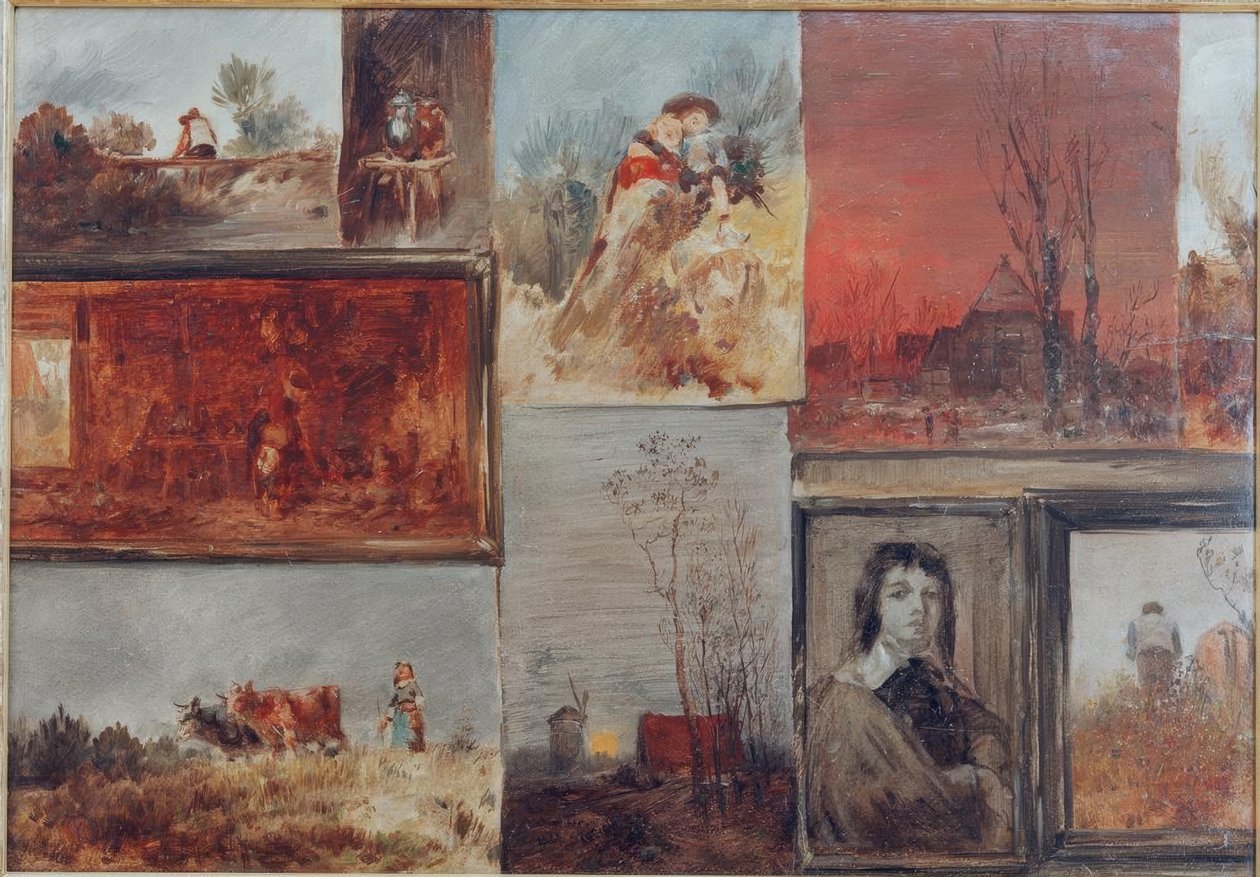 Imagen con nueve estudios de Wilhelm Busch