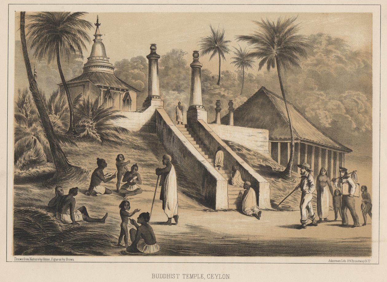 Templo Budista, Ceilán, 1855 de Wilhelm Joseph Heine