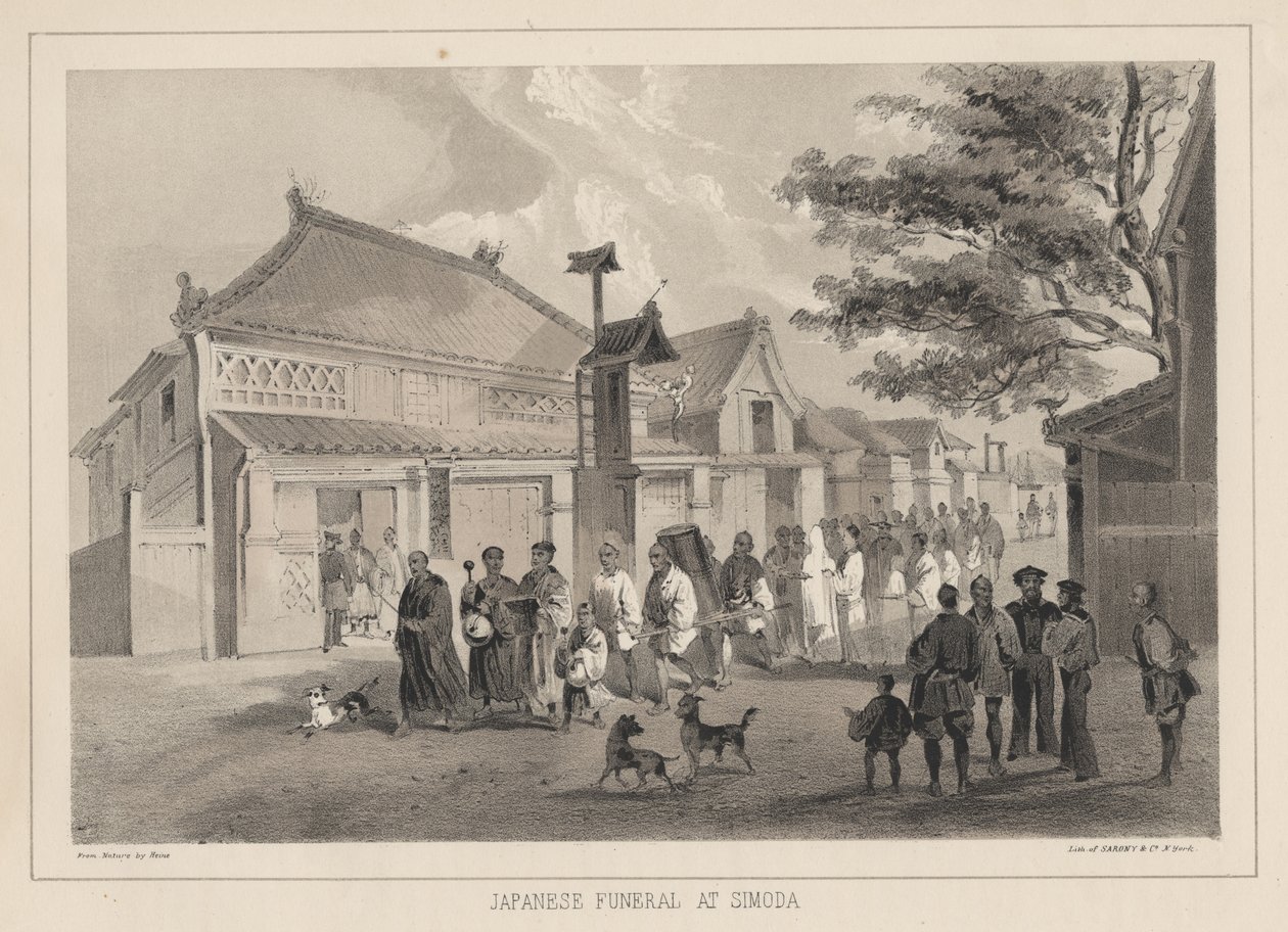 Funeral japonés en Simoda, 1855 de Wilhelm Joseph Heine