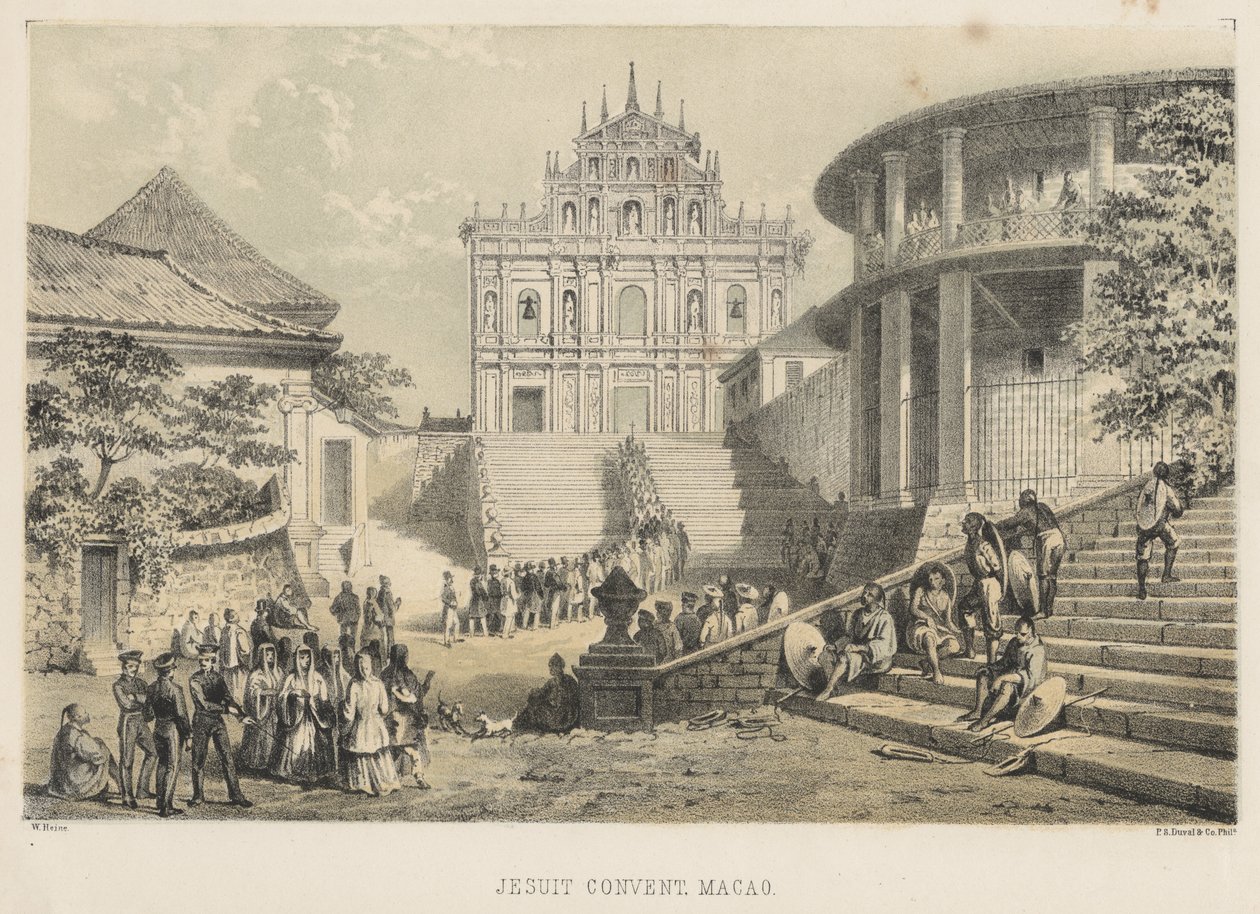 Convento Jesuita, Macao, 1855 de Wilhelm Joseph Heine