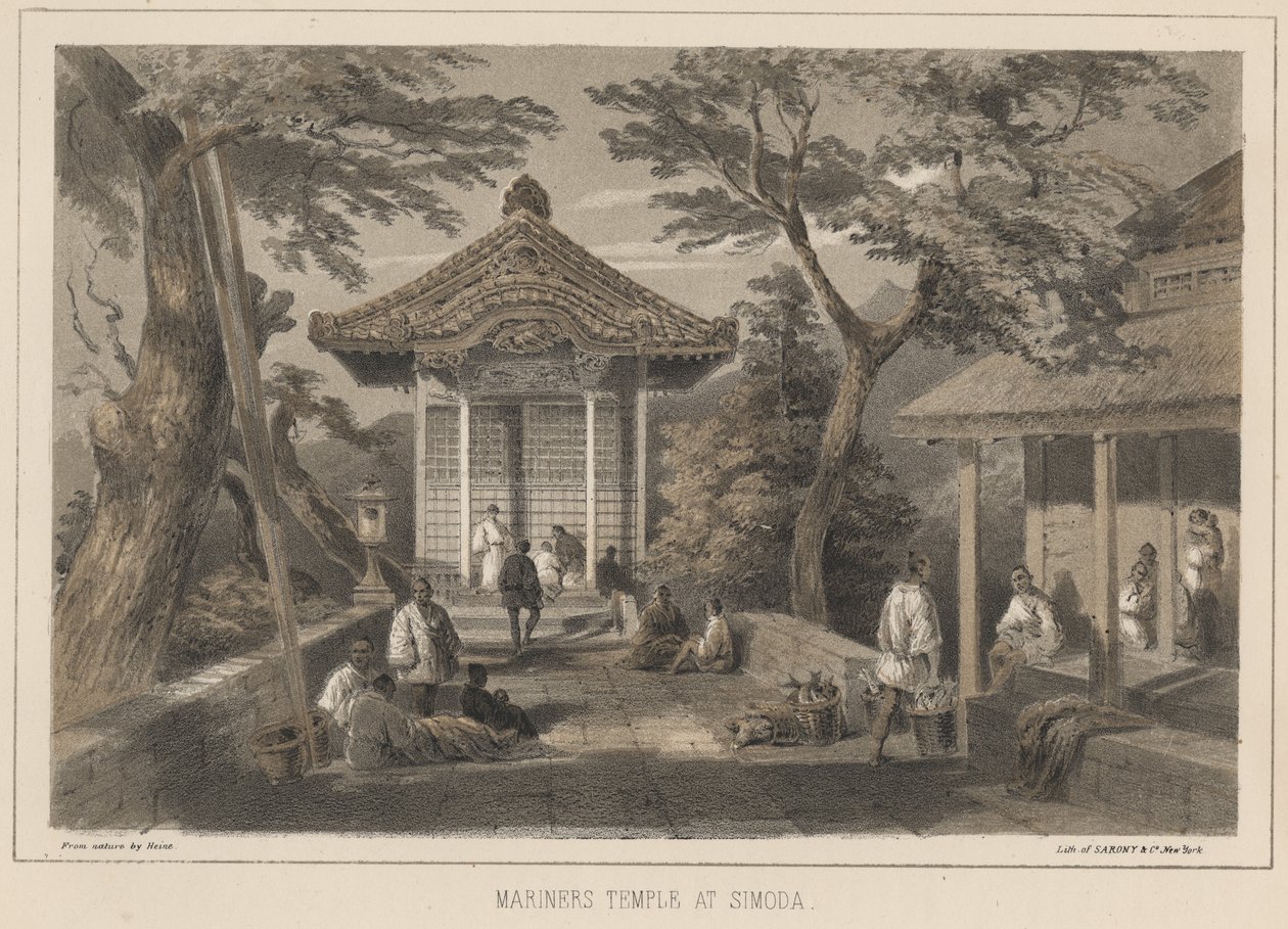 Templo de los marineros en Simoda, 1855 de Wilhelm Joseph Heine