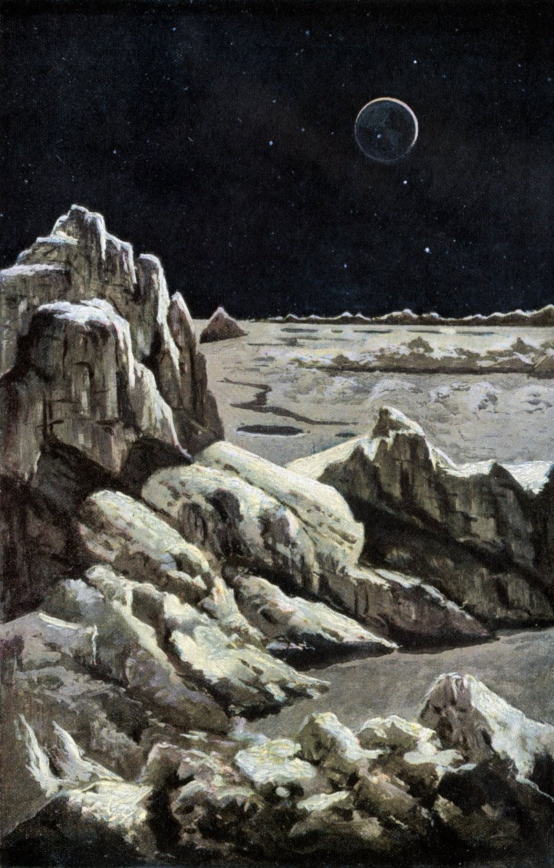 Paisaje lunar, c1880 (grabado) de Wilhelm Kranz