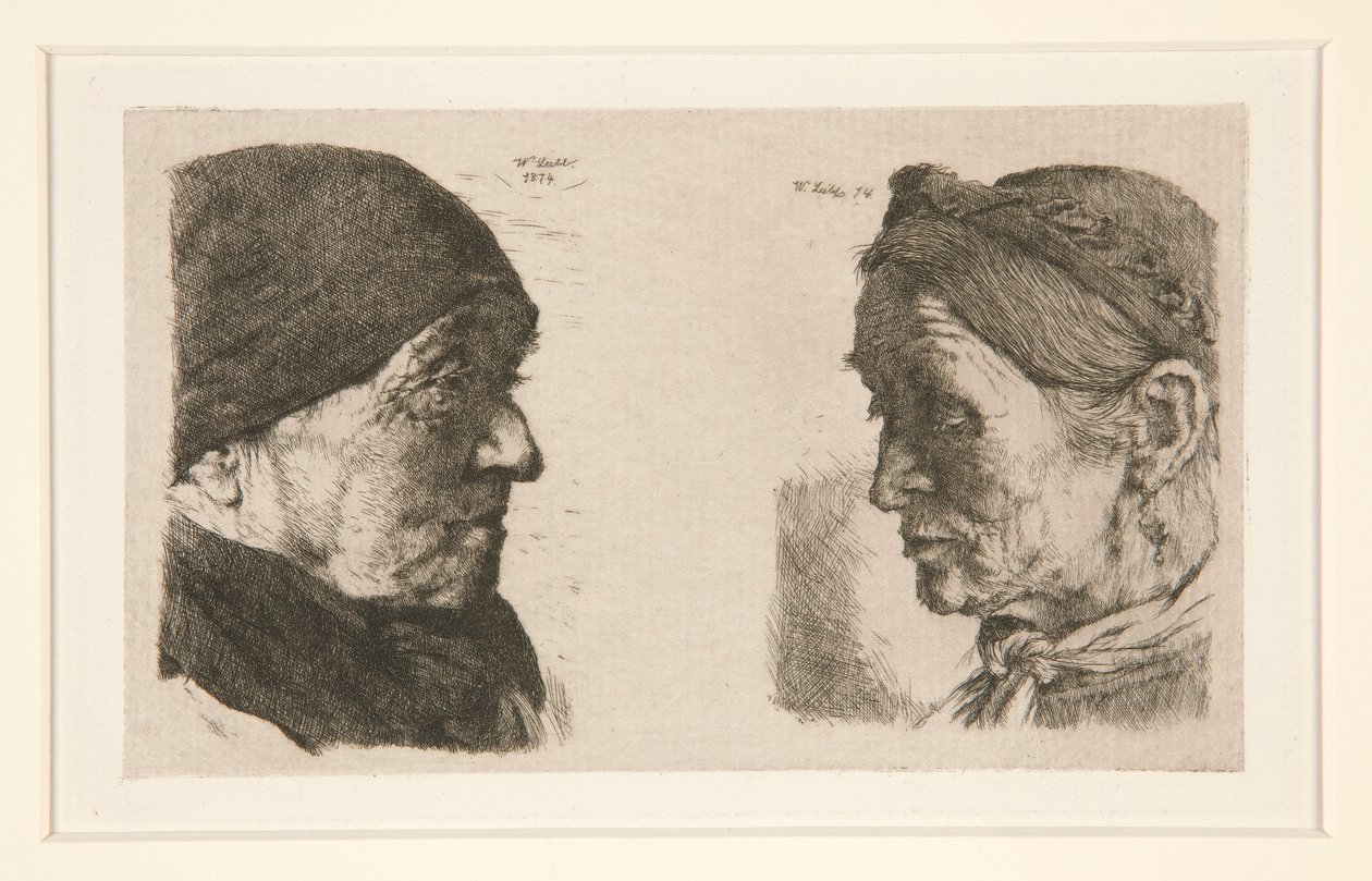 Sin título [estudio de dos cabezas] de Wilhelm Maria Hubertus Leibl