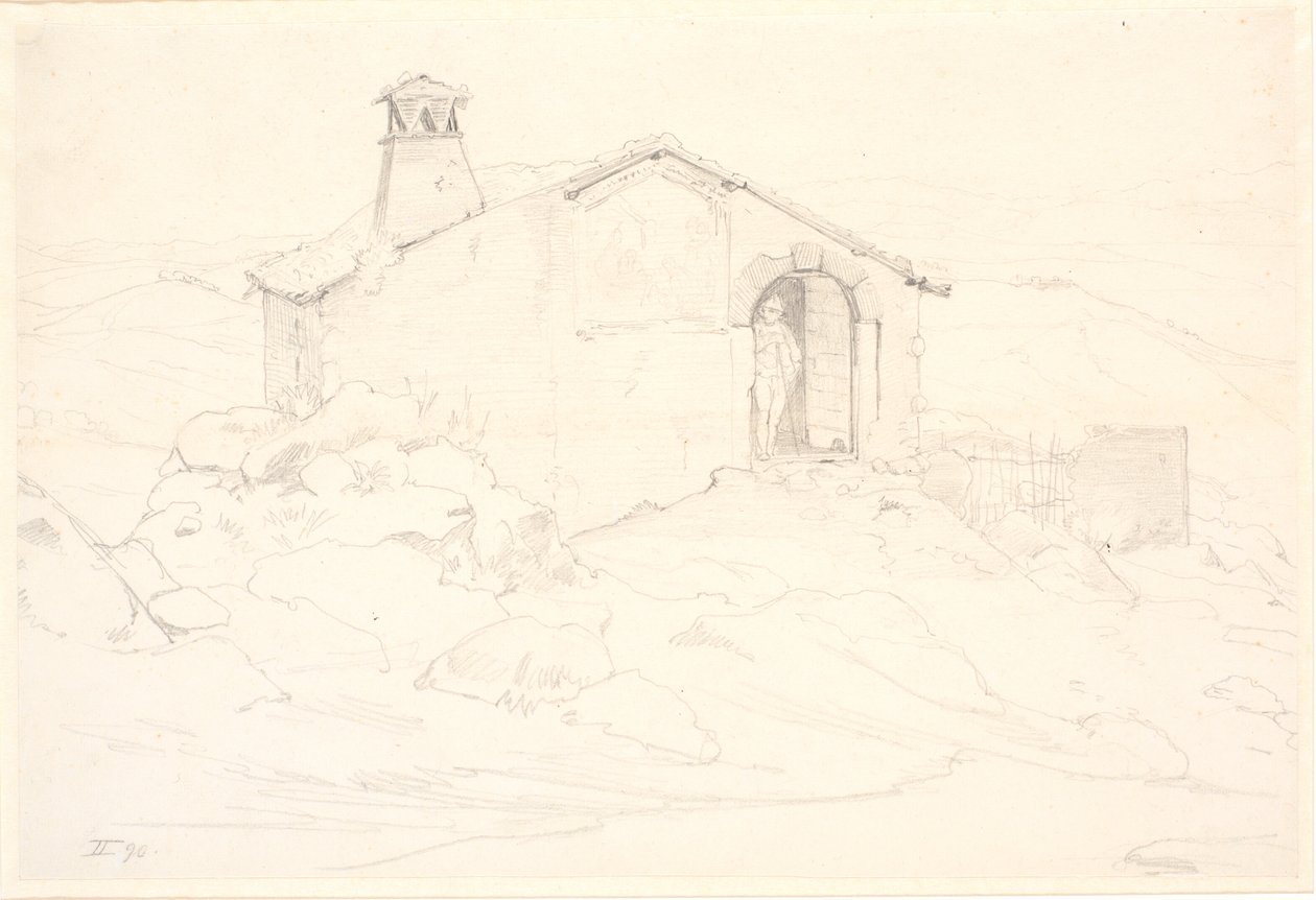 Paisaje montañoso con una cabaña de Wilhelm Marstrand