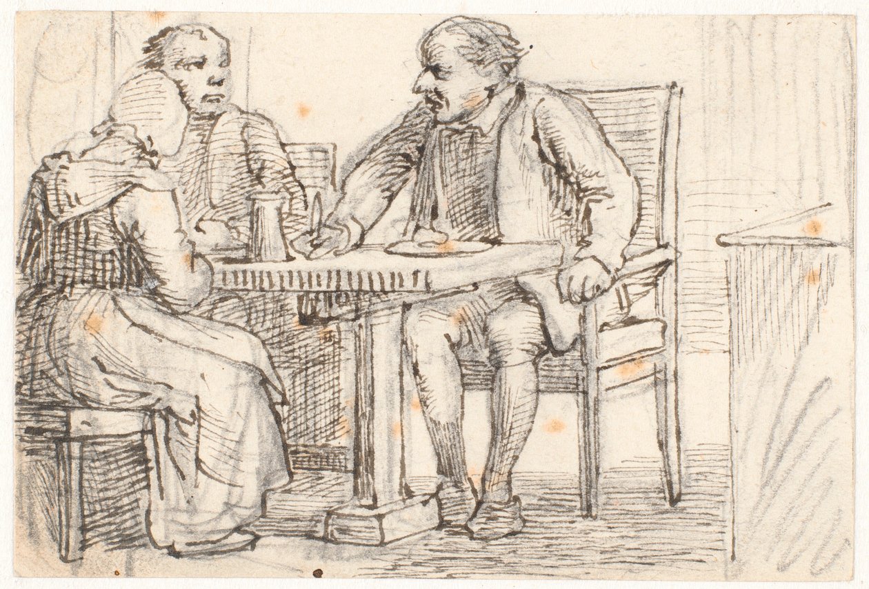 Una interrupción en la comida de los campesinos de Wilhelm Marstrand