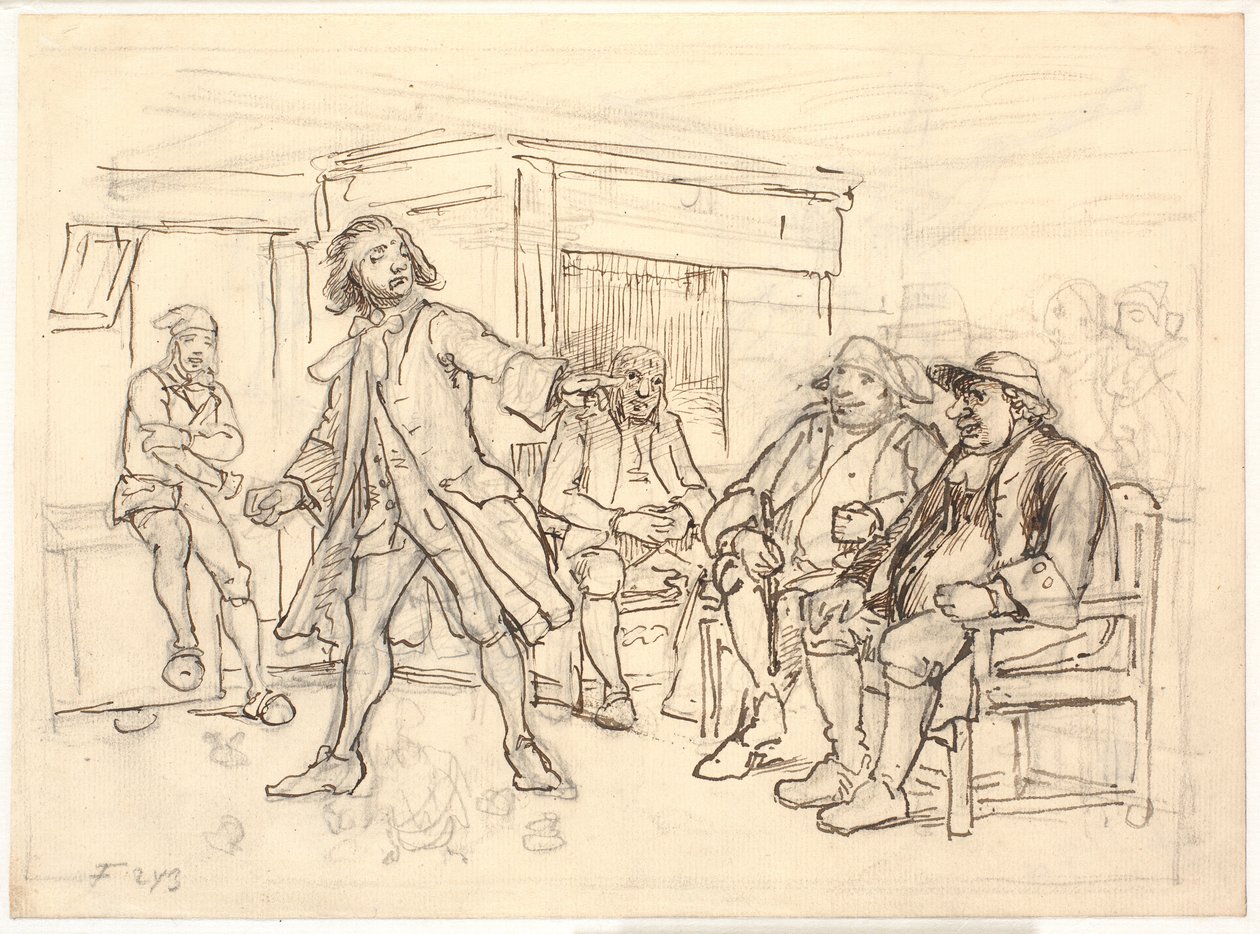 Erasmus Montanus discutiendo con Per Degn de Wilhelm Marstrand