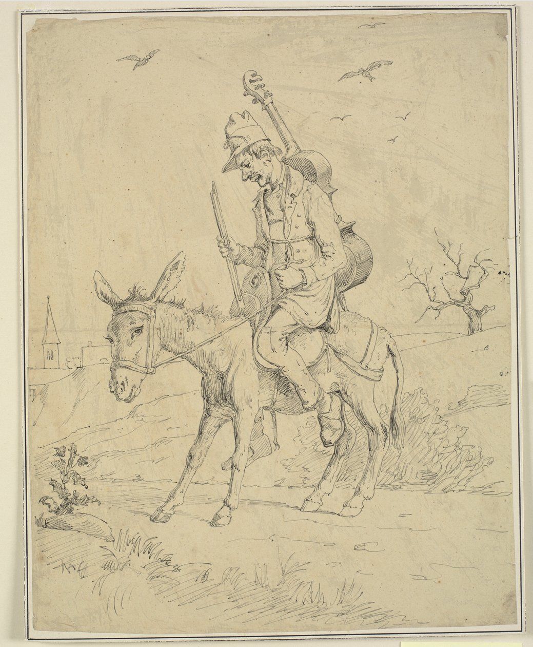 Músico en un burro de Wilhelm Marstrand