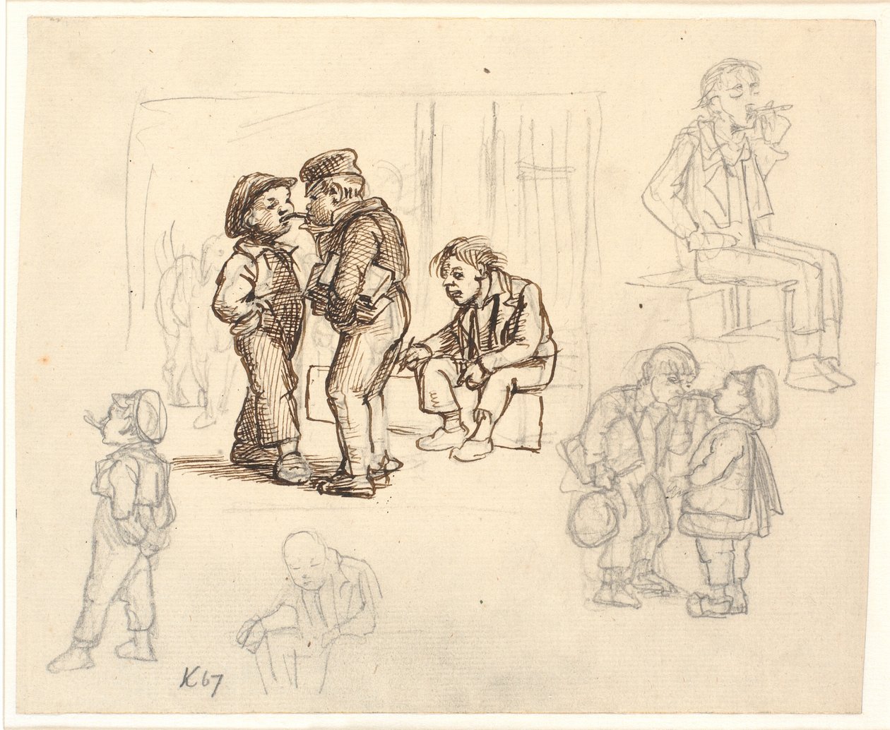 Los placeres del tabaco. Niños fumando. de Wilhelm Marstrand
