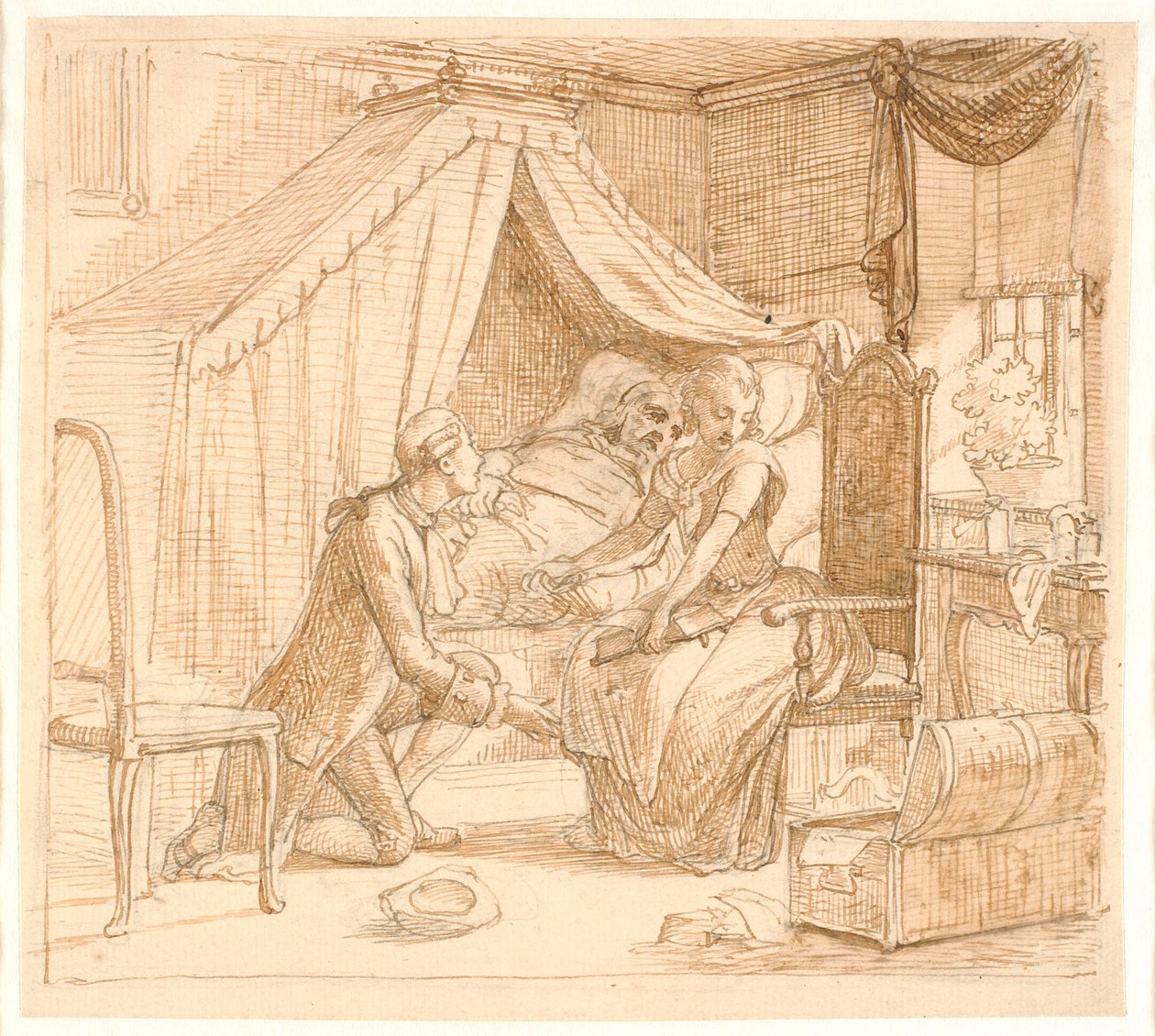 Compromiso junto a una cama de enfermo de Wilhelm Marstrand