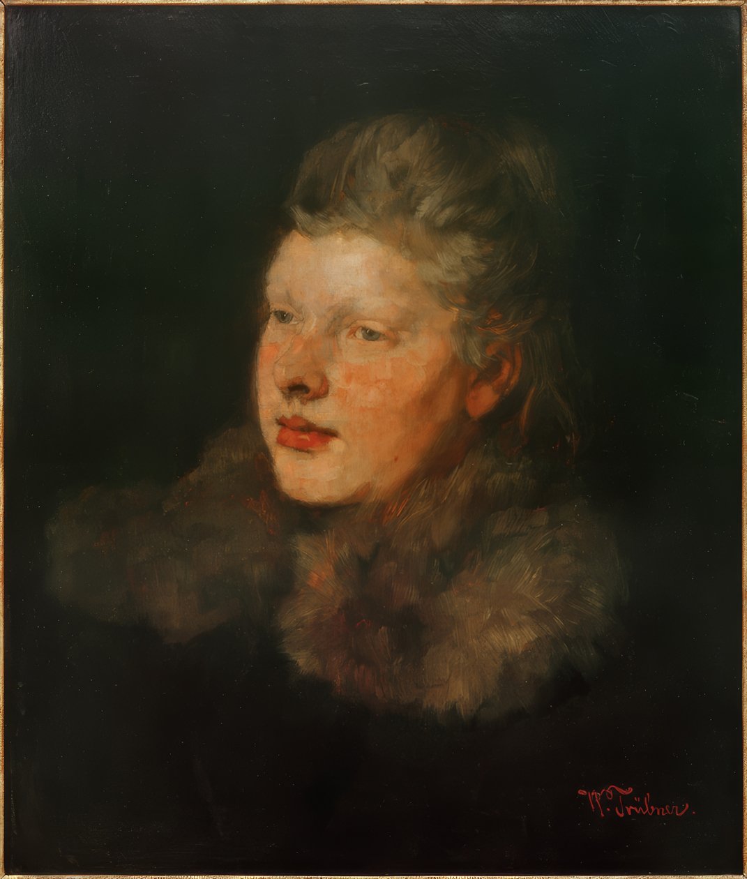 Rubia con piel de Wilhelm Trübner
