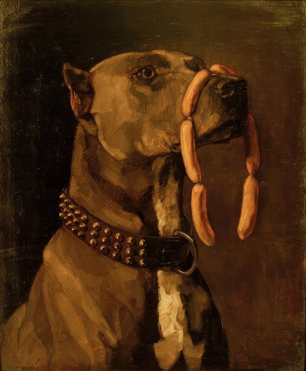 W. Trübner, dogo con salchichas de Wilhelm Trübner