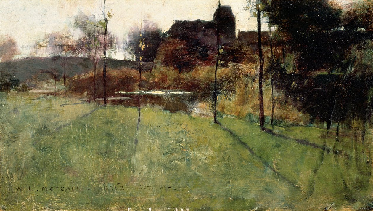 Tarde junto al Río en Grez, 1884 de Willard Leroy Metcalf