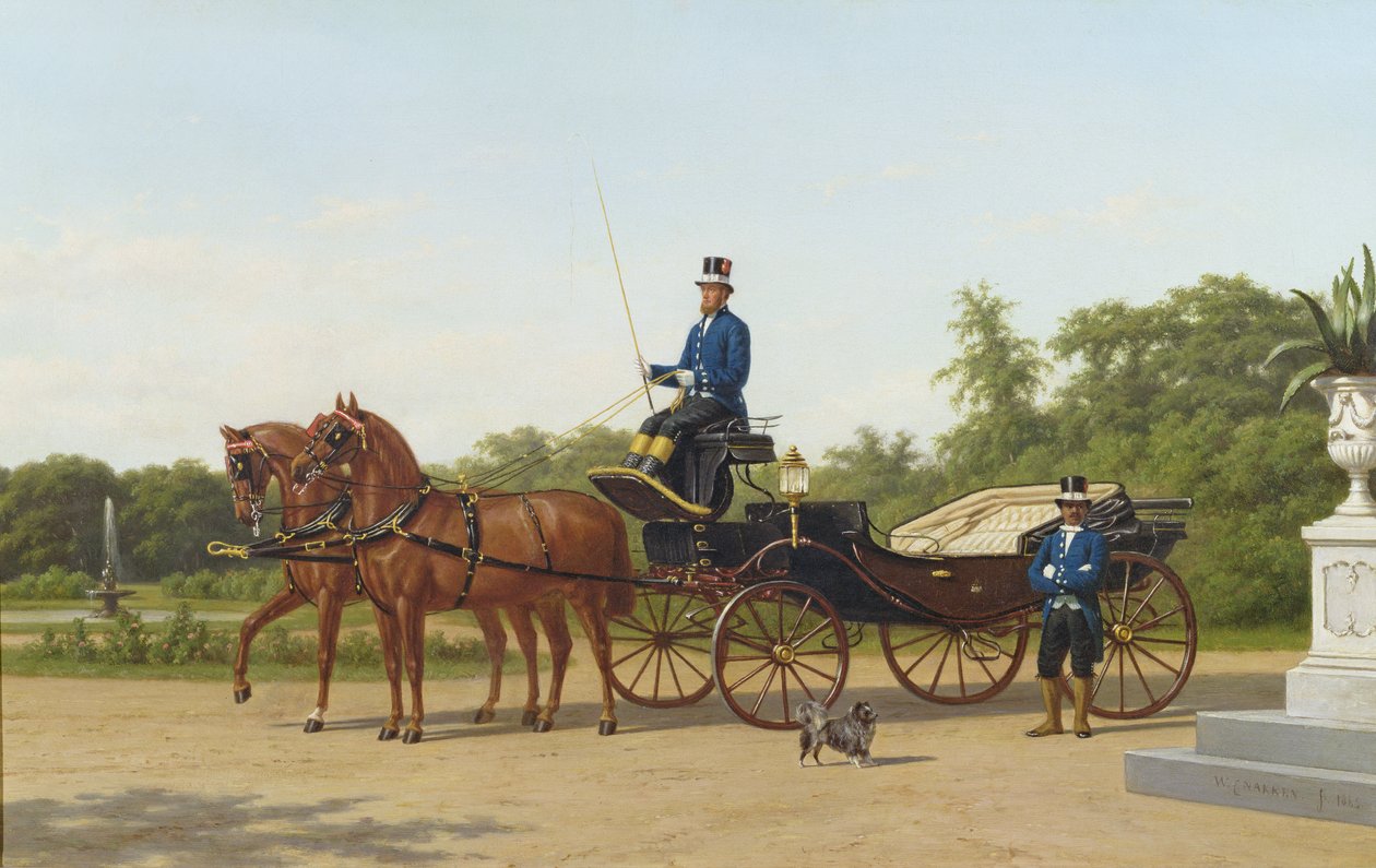 El carruaje en espera, 1865 de Willem Carel Nakken