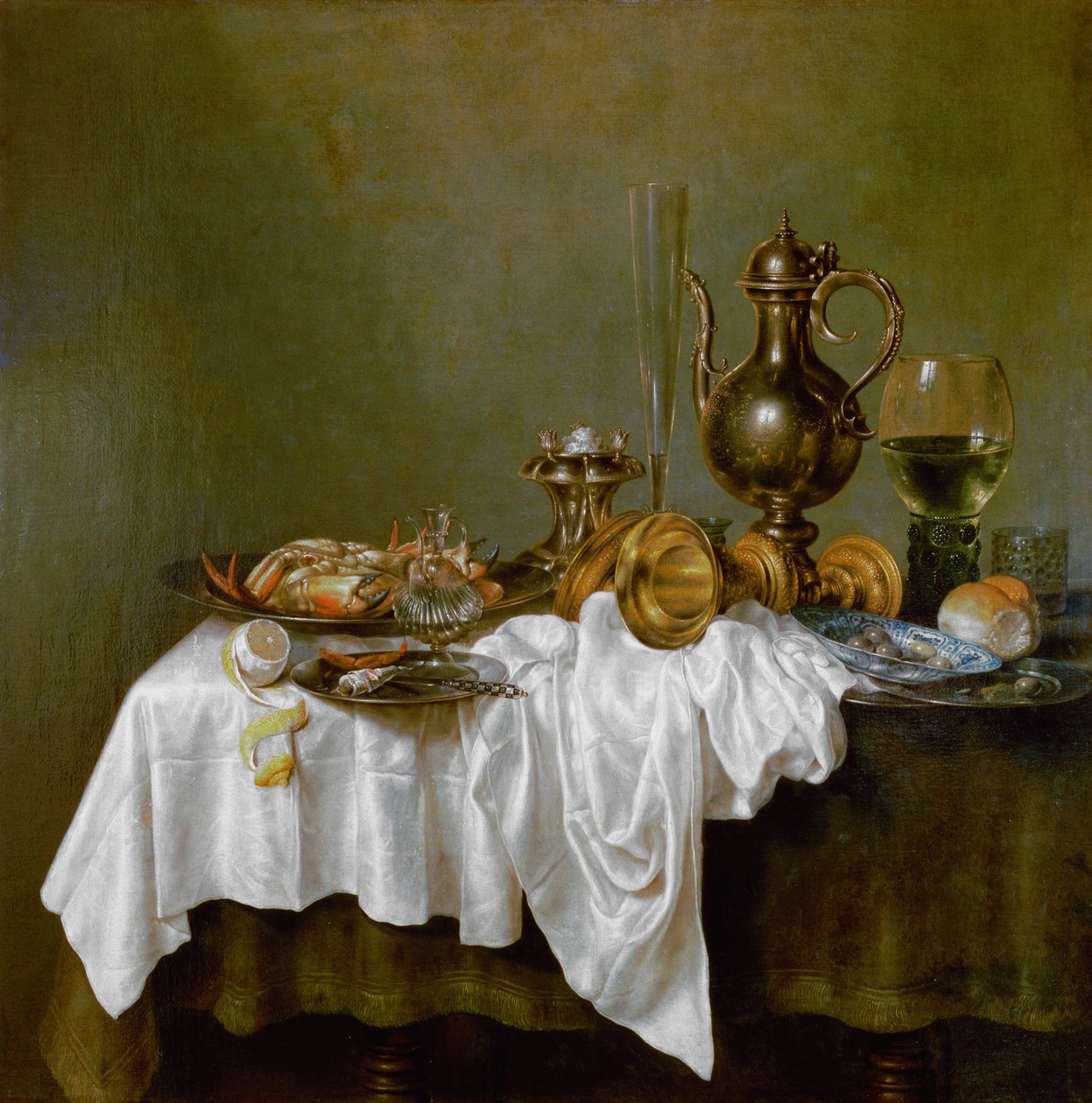 Bodegón de desayuno con cangrejo de Willem Claesz. Heda