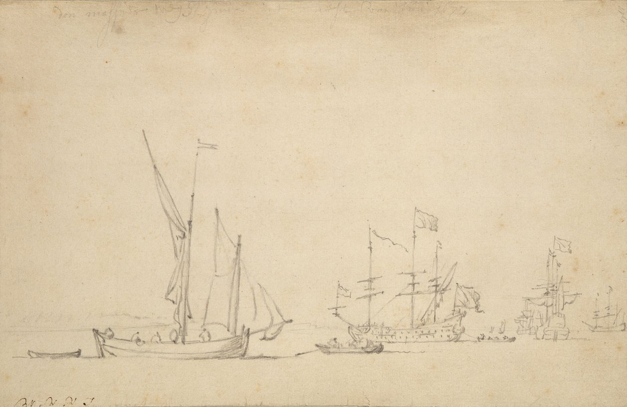 Barcos de Sluis, 1677 de Willem van de Velde